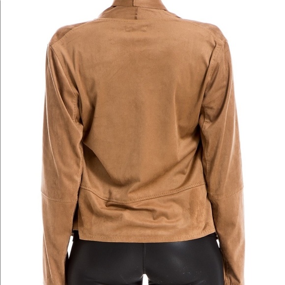 Max Studio Faux Suede Open Front Jacket - Picture 2 of 3